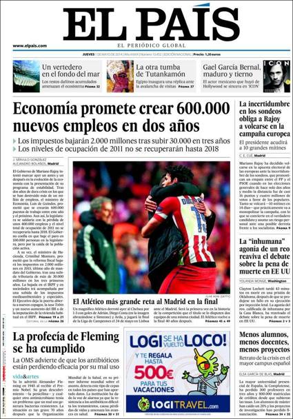 Anche la stampa generalista celebra Simeone. Per El Pais &#39;Un grande Atletico sfida il Madrid in finale&#39;
